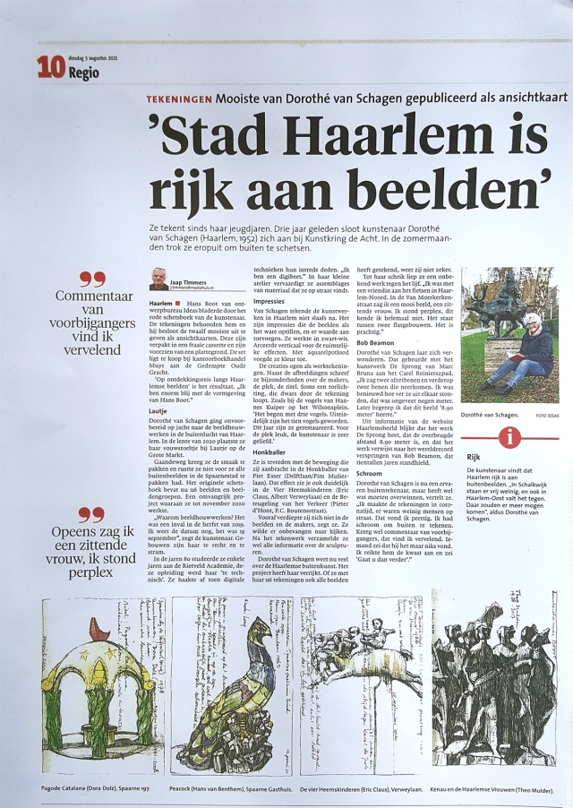 stad Haarlem is rijk aan beelden’ in het Haarlems Dagblad 2021 | 2021 | krantenartikel